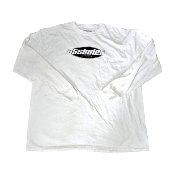 Assholes Live Forever Mens White Long Sleeve Graphic T-shirt size XXXL - Picture 1 of 5